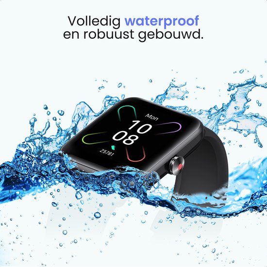 MAOO BOOST Smartwatch - Wasserdicht - Smartwatch Männer - Smartwatch Frauen - Schrittzähler - Uhr - Sinterklaas Geschenk - Schwarz