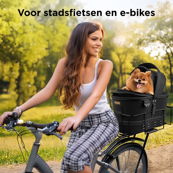 Trevopet® Hundefahrradkorb hinten - 2-in-1 Fahrradkorb Hund & Tragetasche - Geeignet für Elektrofahrrad - Bis zu 12 kg - Stabiles Oxford Material