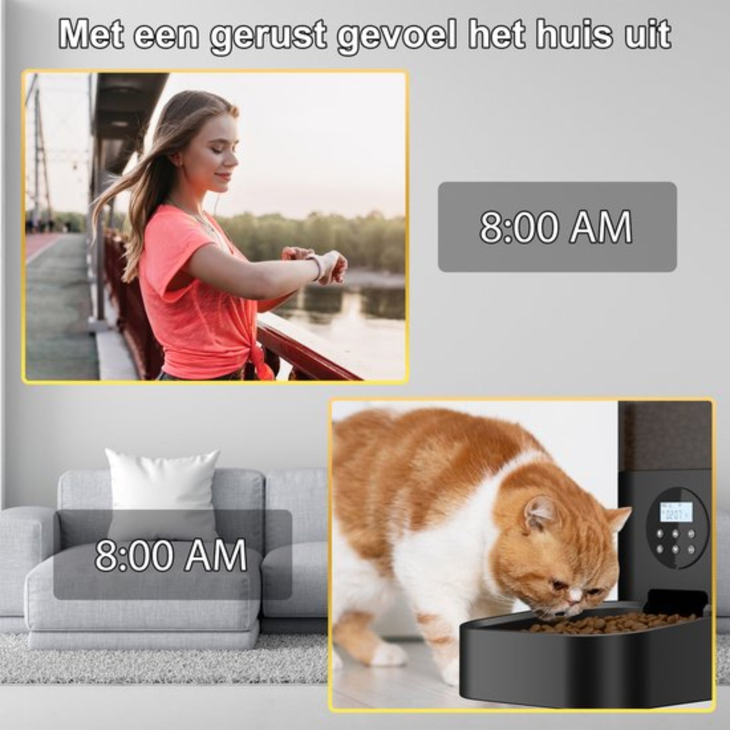 Toivo Automatischer Futterspender - 4L Pro - Für Katzen und Hunde - Mit Batterie - Schwarz