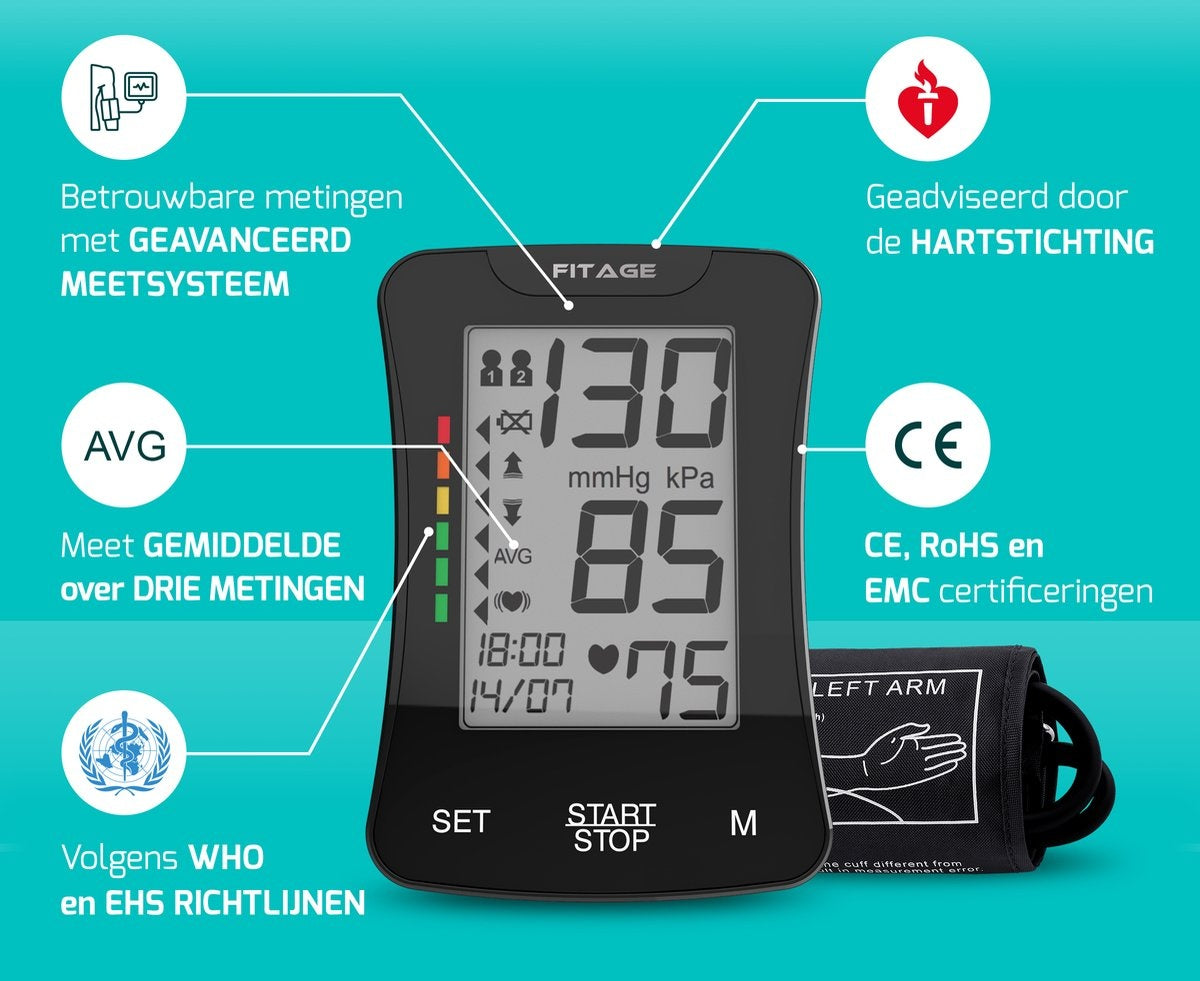 FITAGE Medical Oberarm-Blutdruckmessgerät - Manschette 22-42cm