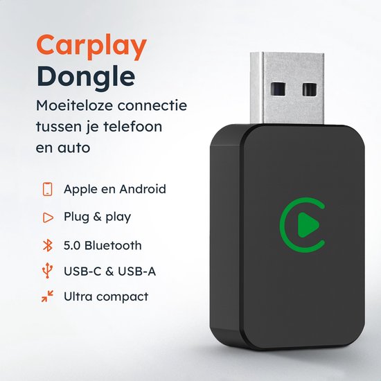 Skoov Wireless CarPlay & Android dongle - Bluetooth - Drahtlos - Empfänger - Kompakt - Inkl USB-C