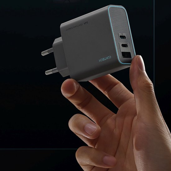 Cuktech Cukad653Eugr 65-W-Wandladegerät für Apple-Handys, 2x USB-C, 1x