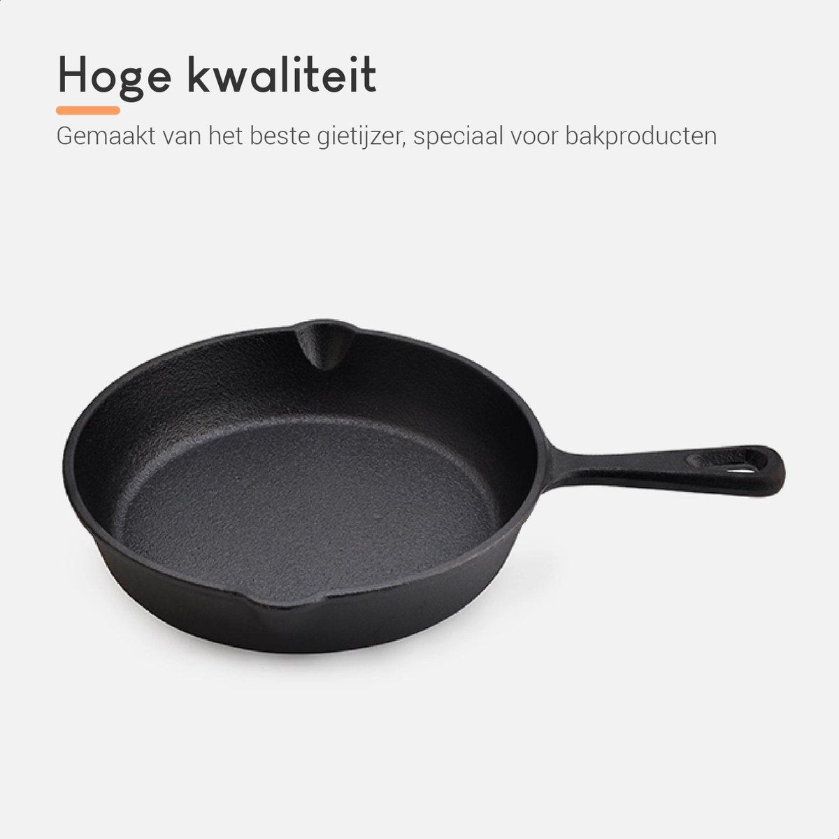 Ocina - Gusseisenpfanne - 3er Set - 25cm/19.5cm /16cm - Induktionspfannen - Schwarz