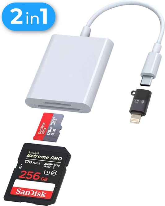 Nuvance - SD Kartenleser - SD Kartenleser USB C - Kartenleser - Lightning Adapter - Speicherkartenleser - Micro SD Adaper - SD Kartenleser - Kartenleser - Micro SD Kartenleser