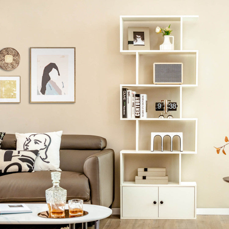 Coast Bücherregal - mit 6 Ebenen - Schrank mit Türen -