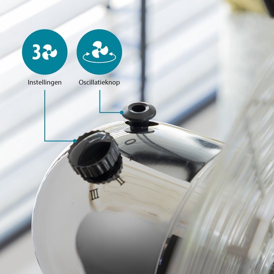 Standventilator 40 cm - Metallgehäuse - 3 Geschwindigkeiten - 85° Oszillation - Tristar VE-5951