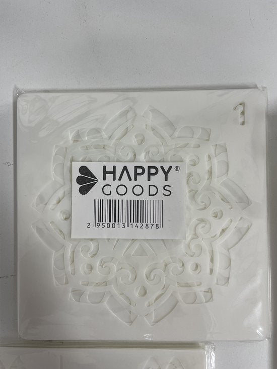 Happy Goods Mandala Punkt Malschablonen 16 Stück 13x13cm | Punkte | Punktierkunst - Hobbyschablonen - Zeichenschablonen - Malschablonen