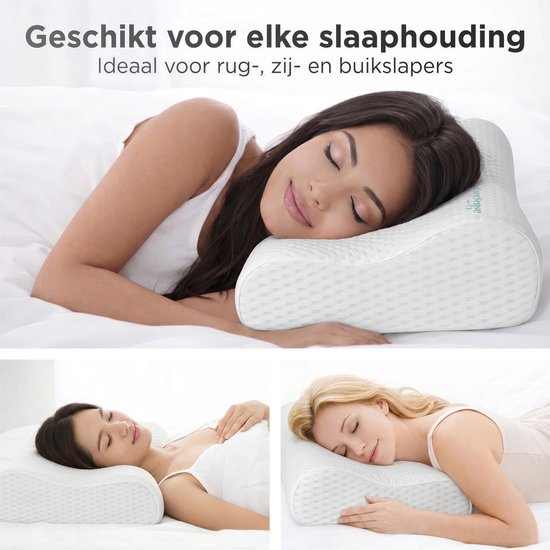CozySense® Ergonomisches Kissen - Verstellbares Memory-Foam-Kissen - Memory-Foam-Schlafkissen - Seiten-, Rücken- und Bauchschläfer - 3-Schicht-System - Orthopädisch - Bambusbezug