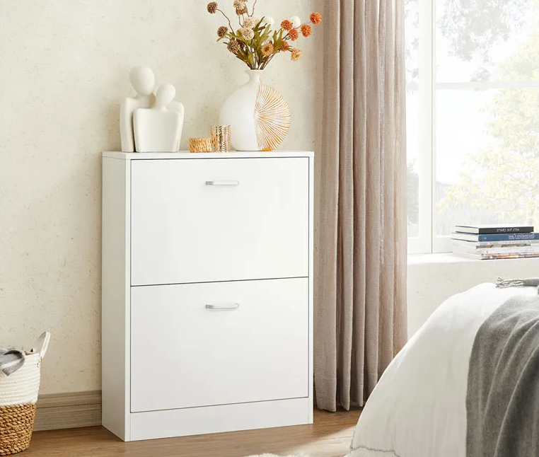Home & Comfort Stilvoller und kompakter Schuhschrank mit 2 Schubladen