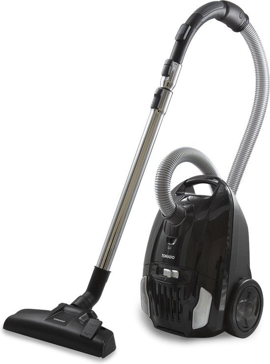 Tomado TVC3003B - Leistungsstarker Staubsauger mit Beutel - HEPA-13-Filter - Kabellänge 9 Meter - Extra leise - Schwarz