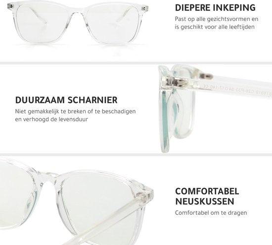 LC Eyewear Computerbrille - Blaulichtbrille - Blaulichtbrille - Displaybrille - Unisex - Transparent - Retro