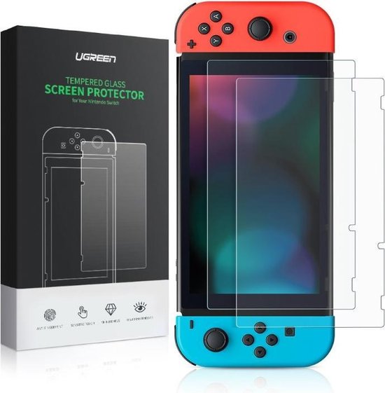 UGreen Bildschirmschutz geeignet für Nintendo Switch gehärtetes Glas 2er-Pack - Duopack