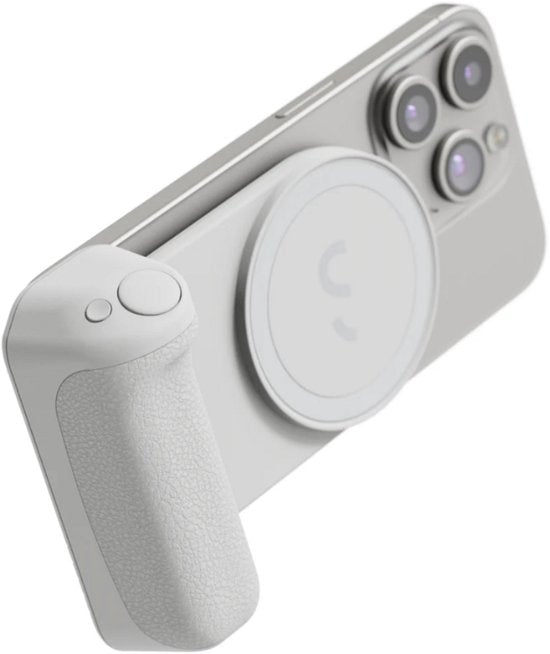 Shiftcam SnapGrip - Komfortabler Griff mit kabelloser Auslösetaste - Einfaches kabelloses Aufladen (5W) - Kompatibel mit MagSafe - Grau