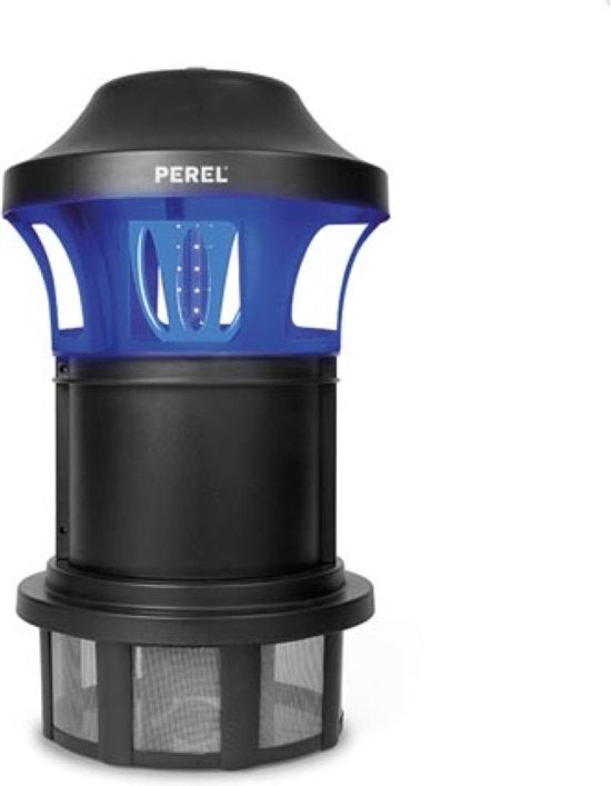Perel Mückenfalle, UV-LED, Ventilator, 750 m², IPX4, für den Außenbereich, 24 W