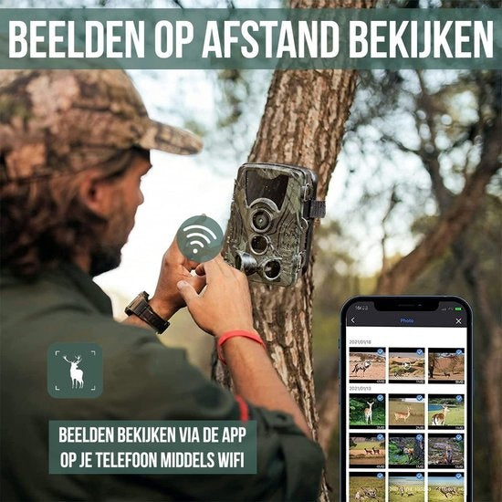 Strex Wildtierkamera mit WiFi und Nachtsicht - 120MP 4K ULTRA HD - Wasserdicht - Inkl. 32 GB SD - Wildtierkamera