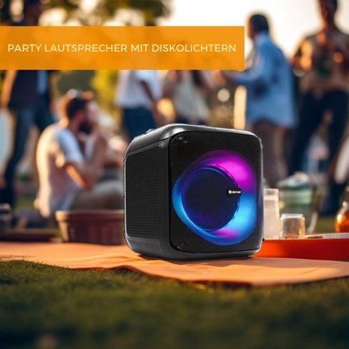 Denver - Bluetooth Lautsprecher Party Box - Disco Lights - Inkl. Fernbedienung - Mikrofonanschluss - BPS250 - Schwarz