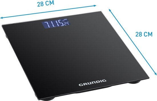 Grundig Waage - Digitale Körperwaage - 2 bis 180 Kg - Schwarz