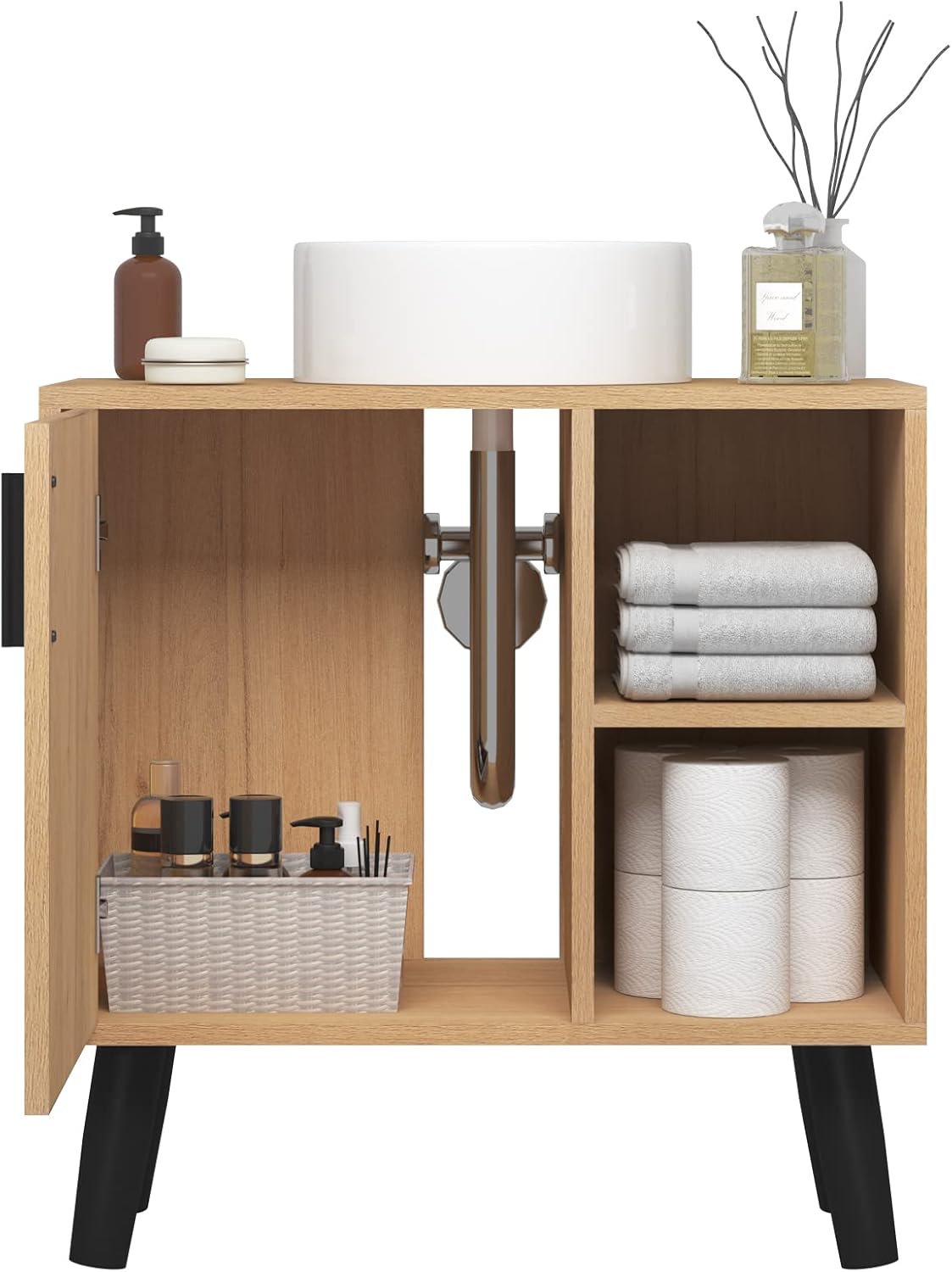 EUGAD Waschtischunterschrank – Badezimmerschrank – Weiß
