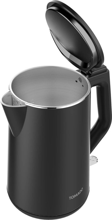 Tomado TWK1708B - Wasserkocher - 1,7 Liter - Doppelwandig - 2200 Watt - BPA-frei - Mattschwarz