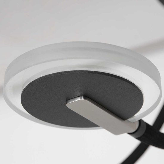 Deckenleuchte Turound 3375ZW – Schwarze Designleuchte mit Glas, 91,5 cm, dreh- und neigbar, Steinhauer, LED, dimmbar, 5000 Lumen