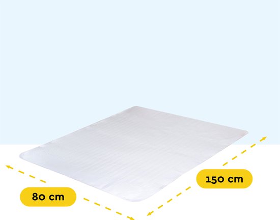 BRASQ Elektrisches Unterbett 150x80 cm - 1 Person - Wärmedecke - 3 Heizstufen - Timer & Fernbedienung - 60W Energiespar-Heizdecke
