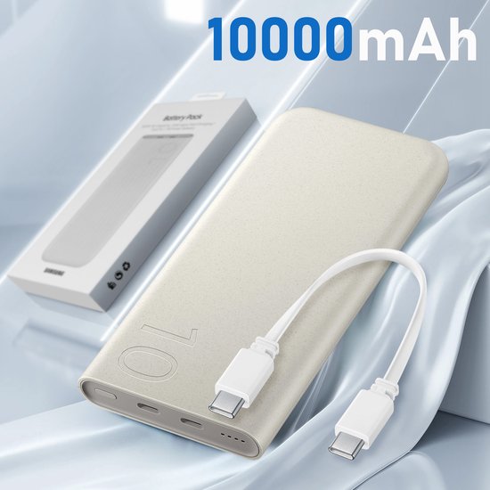 Samsung Schnellladegerät Duo Powerbank - 25W - USB-C - 10.000 mAh - Beige