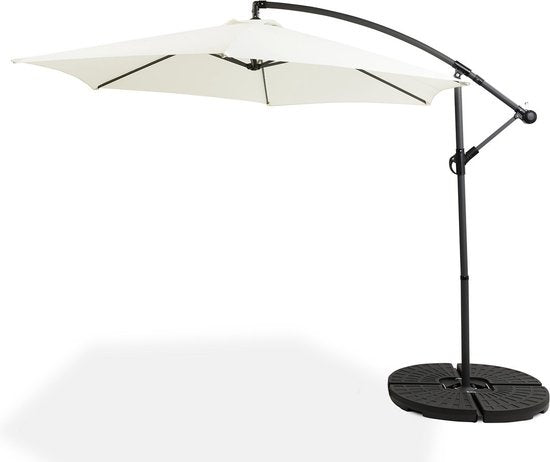 LIFA GARDEN Befüllbare Beschwerungsplatten - Sockel für Hängesonnenschirm in schwarz - Befüllbar mit Sand oder Wasser bis zu 50 kg - Wetterfest - 100 x 100 x 8 cm