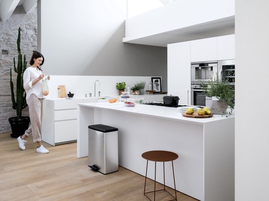 Curver Decobin Duo Mülleimer – 26 l + 26 l – rechteckig – Silber-Metallic