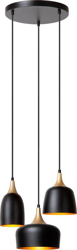 Lucide CHAYANNE – Hängeleuchte – Ø 30 cm – 3xE14 – Schwarz
