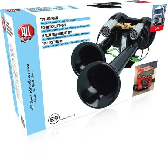 All Ride Air Horn - 2-Ton - 24V - Schwarz
