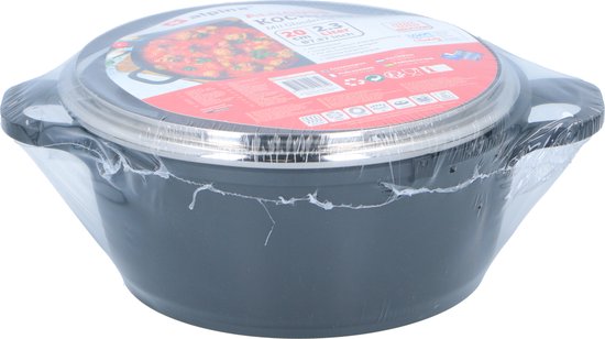 alpina Kocher - Ø20cm - 2,3 L - Alle Wärmequellen - Mit Deckel - Schwarz