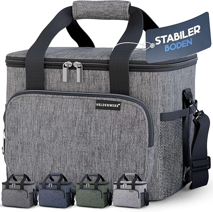 HELDENWERK Große Kühltasche, faltbar, isolierte Kühltasche, Thermotasche, auslaufsicher und wasserdicht, Picknick-Lunchbag, Frühstückstasche, Thermotasche, Isoliertasche
