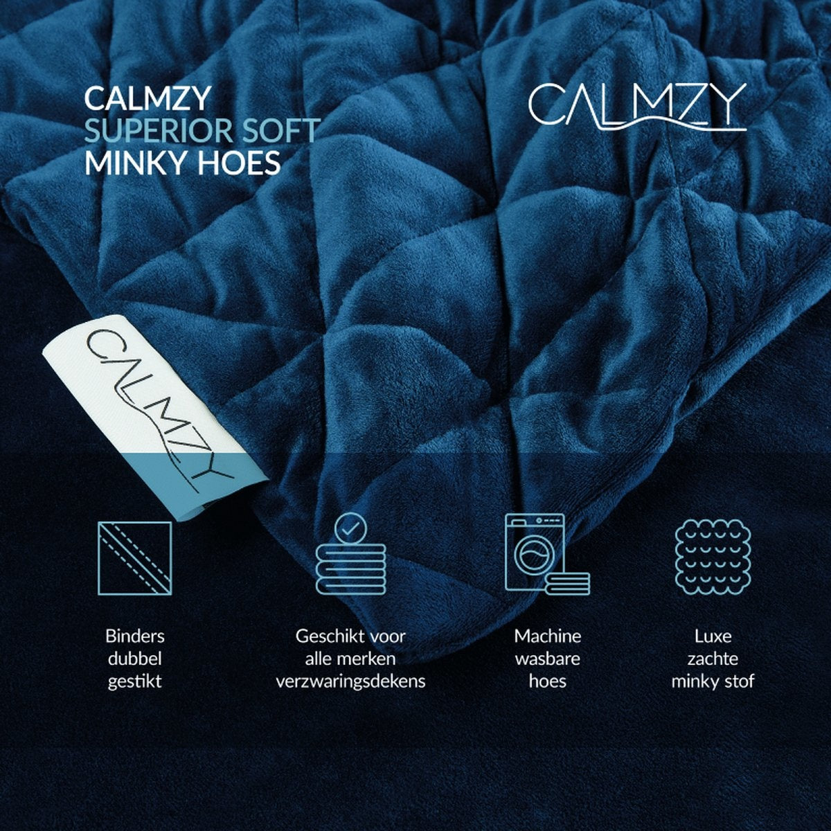 Calmzy Superior Soft - Bettbezug - Deckenbezug - 150 x 200 cm - Superweich - Komfortabel - Navy