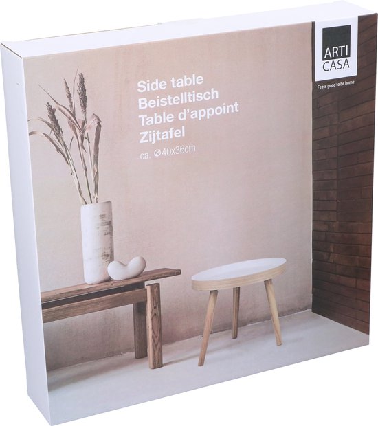 Arti Casa Runder Beistelltisch Ø 40 x 36 cm – Moderner runder Couchtisch – Beistelltisch oder Nachttisch – Kompakter Tisch für Wohnzimmer oder Schlafzimmer – Holz