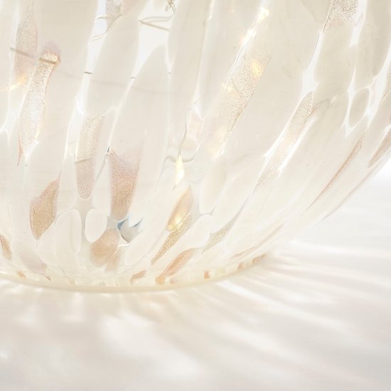 House of Seasons Dekokugel mit LED-Beleuchtung - H20 x Ø20 cm - Glas - Weiß