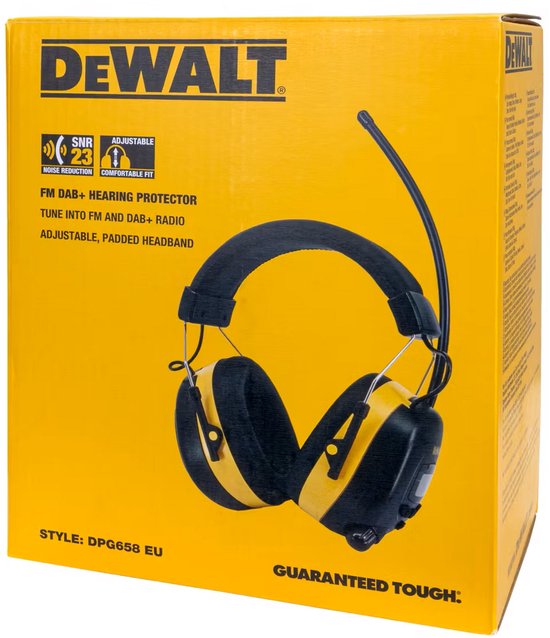 DeWalt DPG658-EU – Gehörschutz – FM – DAB+ – AUX – Akku – Elektronisches Display