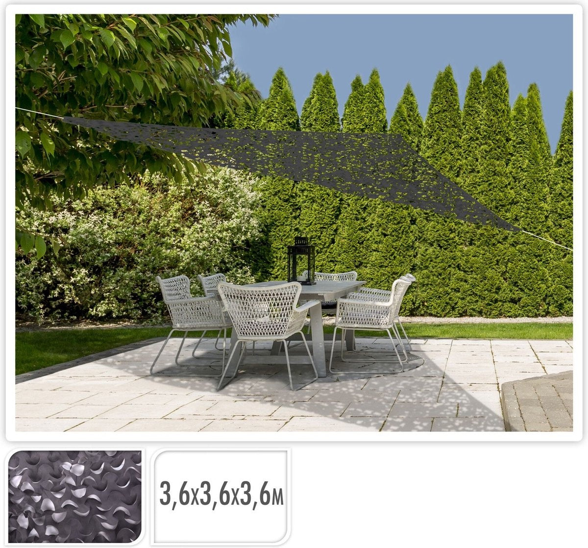 Ambiance Camouflage Schirmtuch - Tarpen - Grau