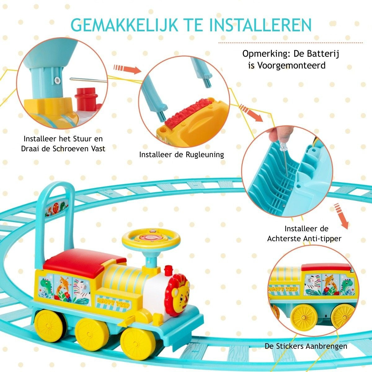 Elektrische Kindereisenbahn Coast 6V zum Aufstellen ??mit 16 Schienenstücken für Kinder ab 3 Jahren
