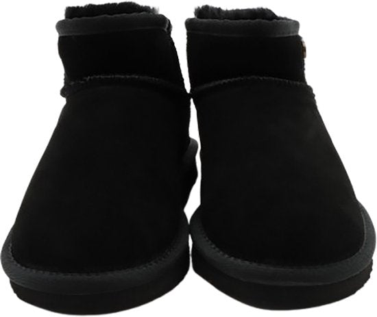 Alpacas Footwear - Damen - Kurze Stiefel aus echtem Wildleder - Gefüttert mit 100% weicher Lammwolle - Schwarz - 42