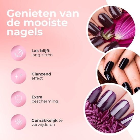 Moods Gellac Starter Pack - Grundierung - Basislack - Decklack - Gellack - LED-Lampe Nagellack - 7.3 ML