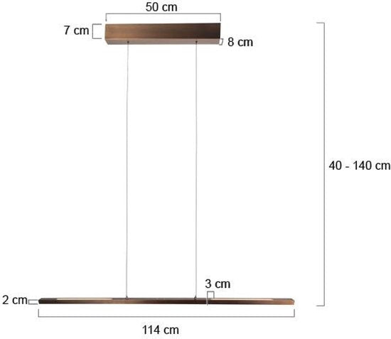 Hängeleuchte Bande 3994BR, bronzefarbene LED-Leuchte, 114 cm breit, mit höhenverstellbarem System von Steinhauer, stilvolles und modernes Design in warmer Farbgebung
