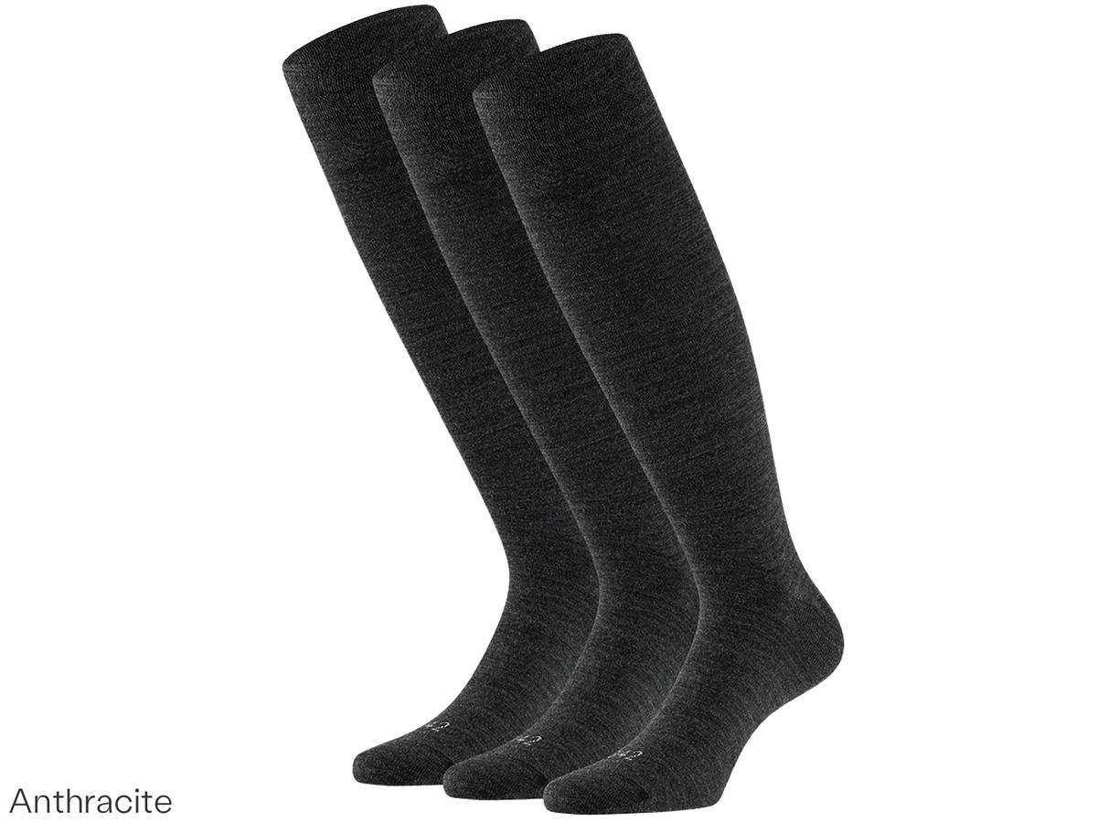 Comfort Essentials Kniestrümpfe aus Merinowolle – Nachhaltig & bequem – Größe 43–46 – dunkles Melange
