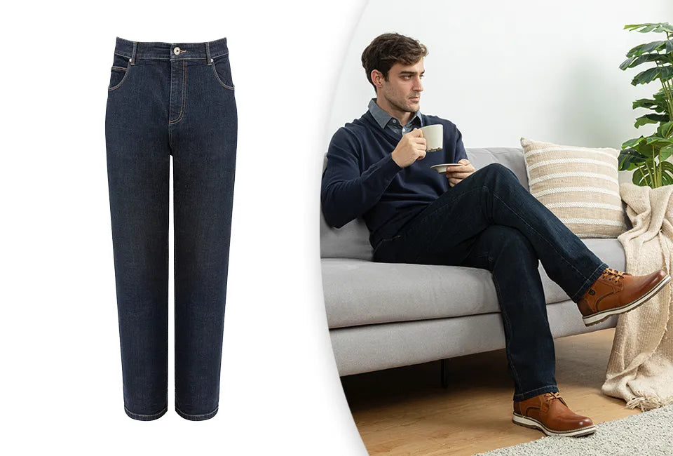 Milanoro - Jeans Hose Denim - W31 / L30 - Schwarz Blau - Straight Fit mit geraden Beinen - Zeitloses 5-Pocket Modell - Optimaler Komfort