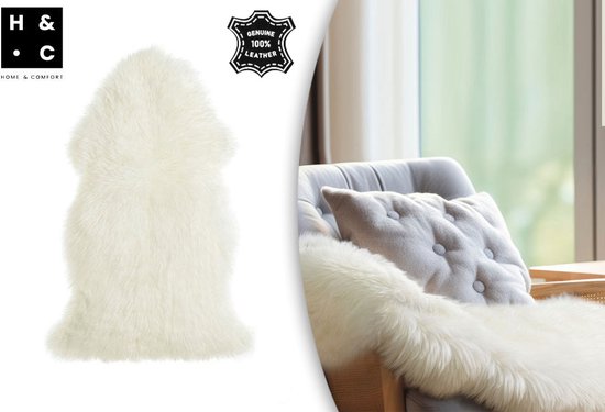Home&Comfort Schafsfell - Creme - 90x60 cm - Weiches & warmes Schafsfell