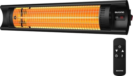 Auronic Terrassenstrahler - Infrarot - Strahler - Elektrisch - 2500W - Fernbedienung - 4 Stufen - Schwarz