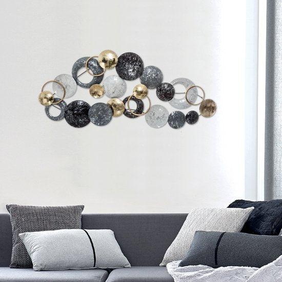 Runde Wanddekoration aus Metall – 93 x 43 cm