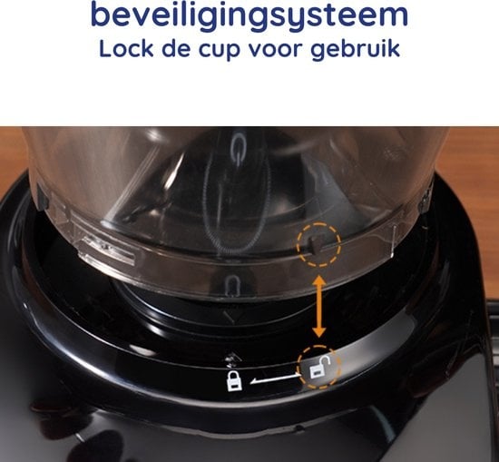 Safecourt Elektrische Kaffeemühle Deluxe - 25 Funktionen - 1000W - Für Kaffeebohnen - Schwarz