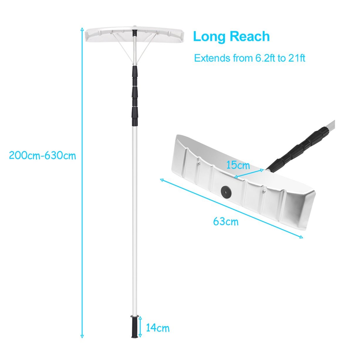 Coast Schneepflug für Dächer - Teleskopisch - 190 - 640 cm