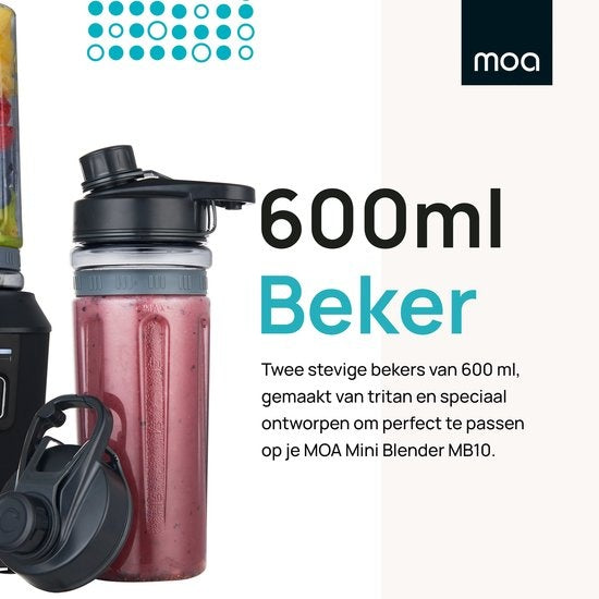 MOA Blender To Go MBC10 Extra Tassen - Tassen To Go - 2 Tritan-Tassen mit je 600ml - MBC10