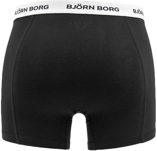 Björn Borg Cotton Stretch Boxer Shorts Men - Schwarz/Pink/Blau - 5 Stück - Herrenhosen - Boxer - Größe M